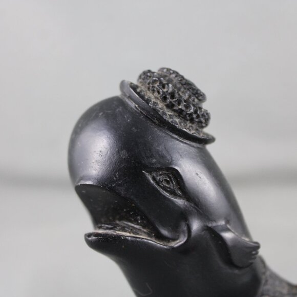 Vintage Coco Joe Figurine - Tiki Whale with Hat - Made with Lava - Picture 2 of 8